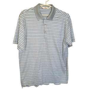 Peter Millar Mens Performance Striped Polo Shirt Size XL